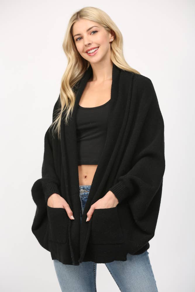 Shawl Collar Open Cardigan