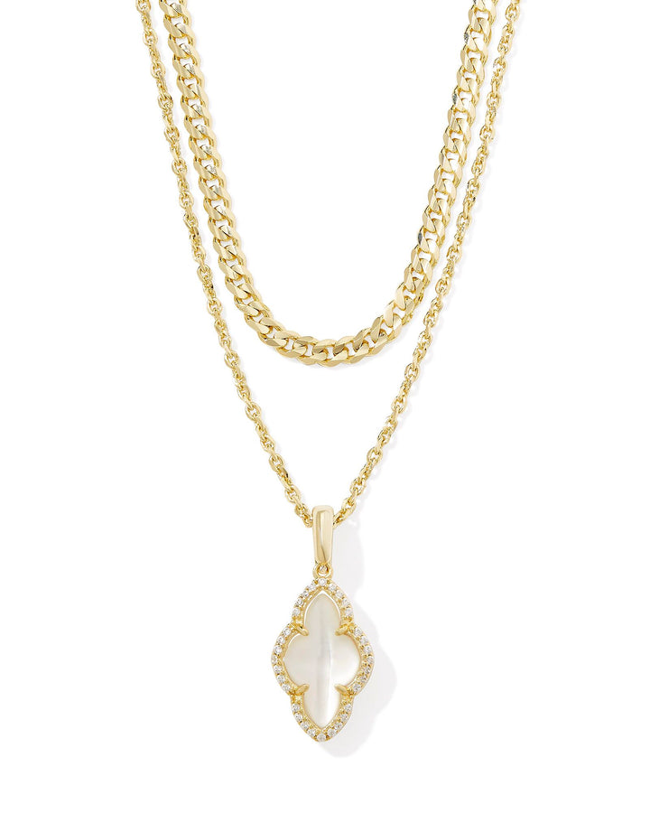 Kendra Scott Abbie Pave Frame Multi Strand Necklace - Gold