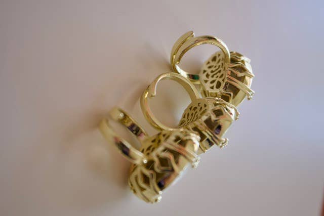 First Lady Adjustable Cocktail Ring in White Opal