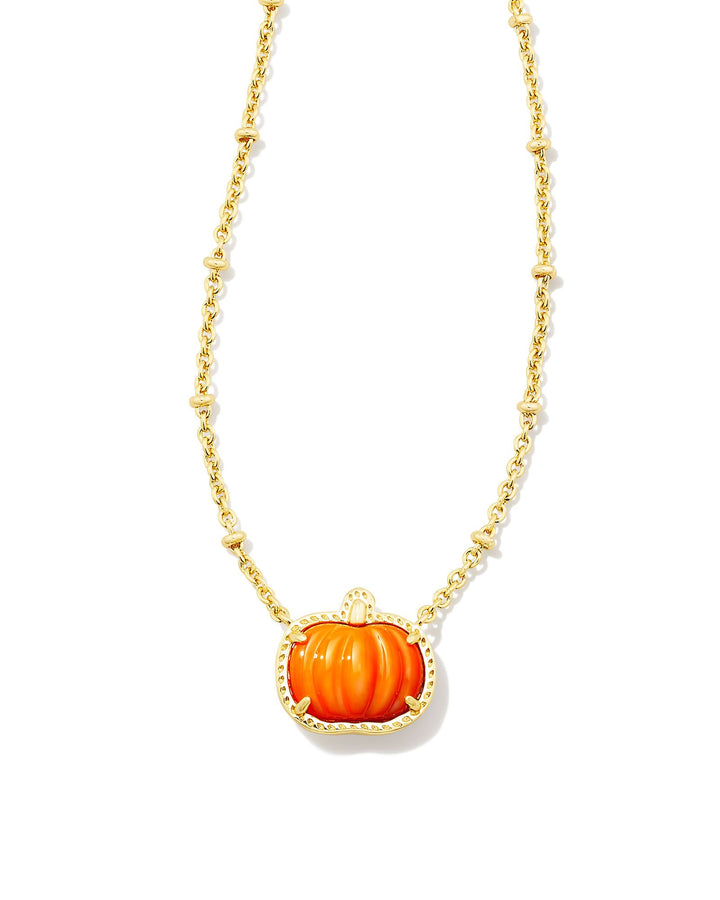 Pumpkin Short Pendant Necklace - Gold