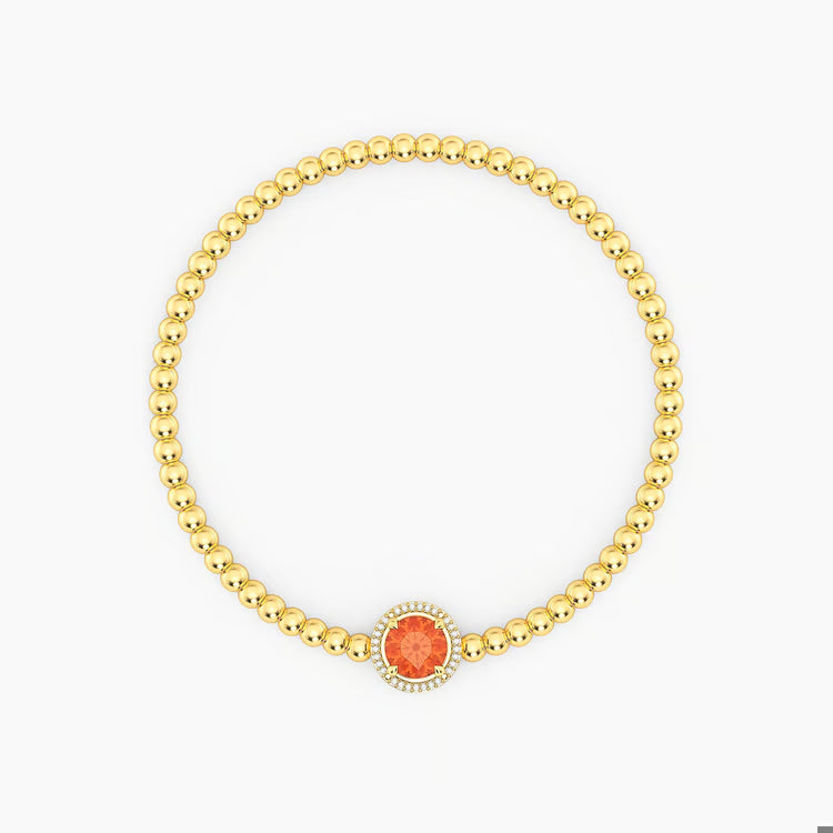 Gold Garnet Birthstone Beaded Bracelet