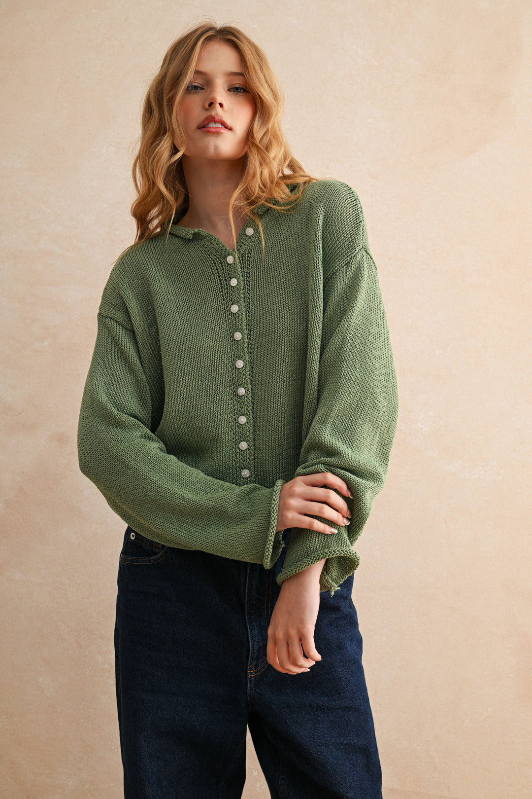 Light Weight Button Front Cardigan