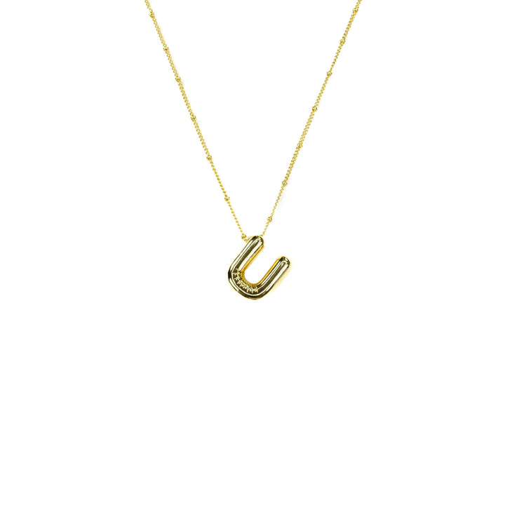 Initial Balloon Bubble Gold Necklace