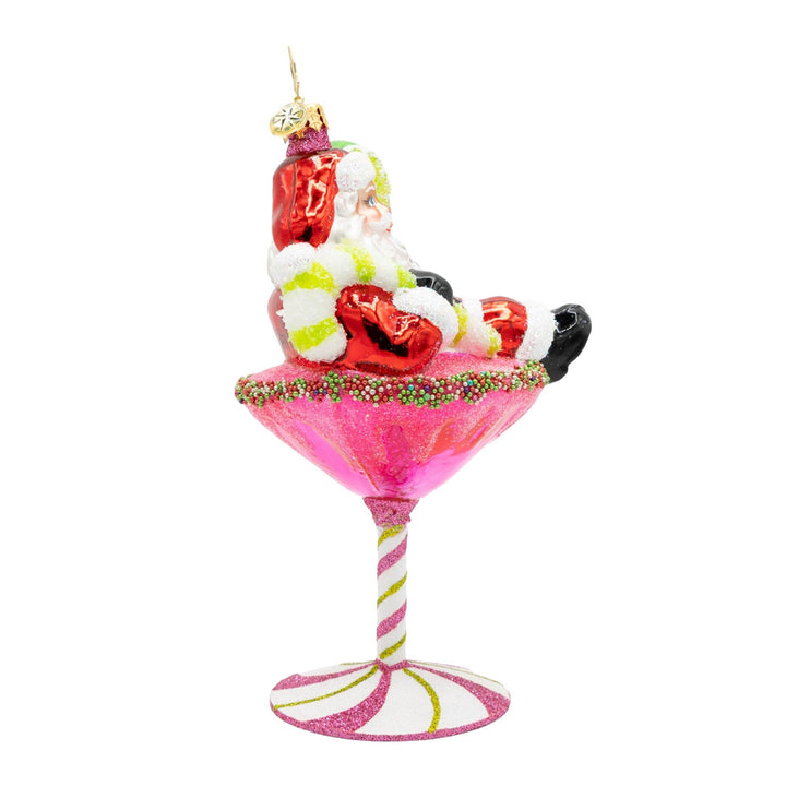 Holiday Glass Ornament – Santa's Christmas Cosmo