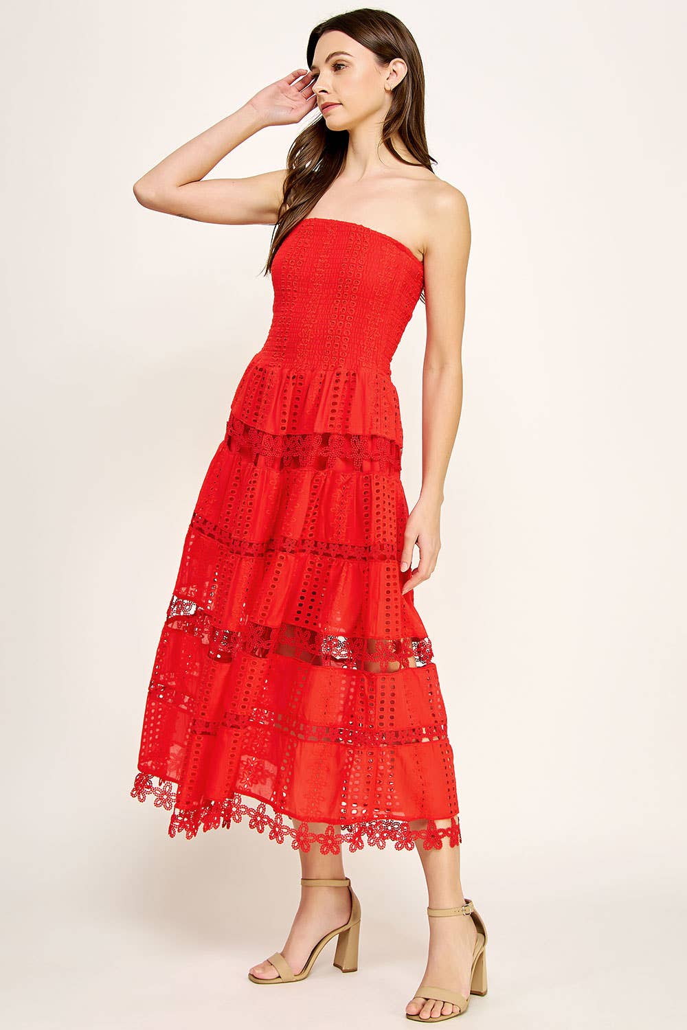 Eyelet Lace Tube Dress