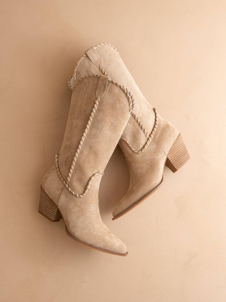 The Tilley | Almond Whipstitch Western Cowboy Boot