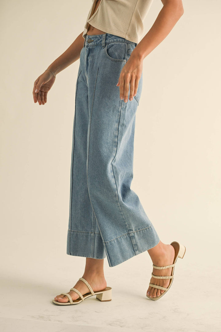 Wide Hem Denim Pants