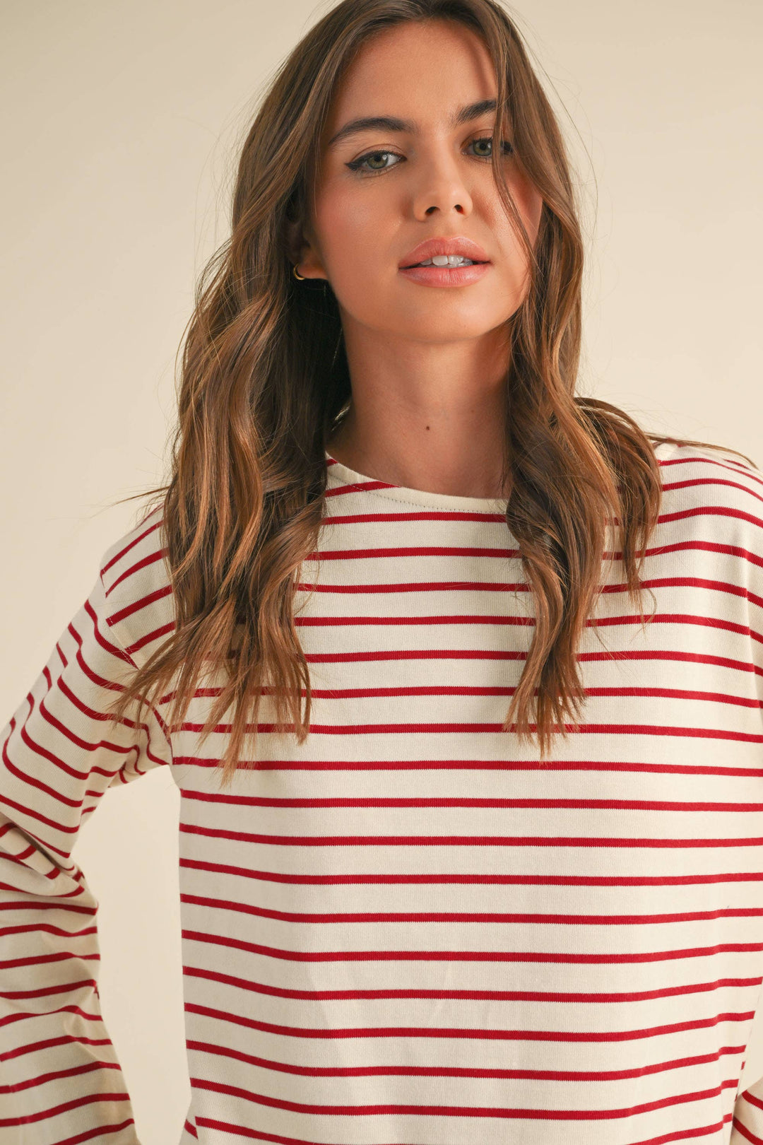 Striped Pattern Long Sleeve Top