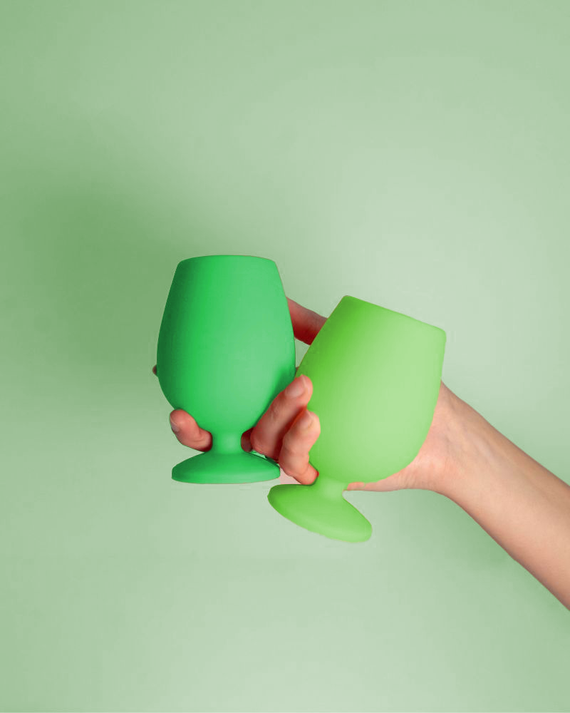 Porter Green - Gerbera + Leaf | Stemm | Silicone Unbreakable Wine Glasses