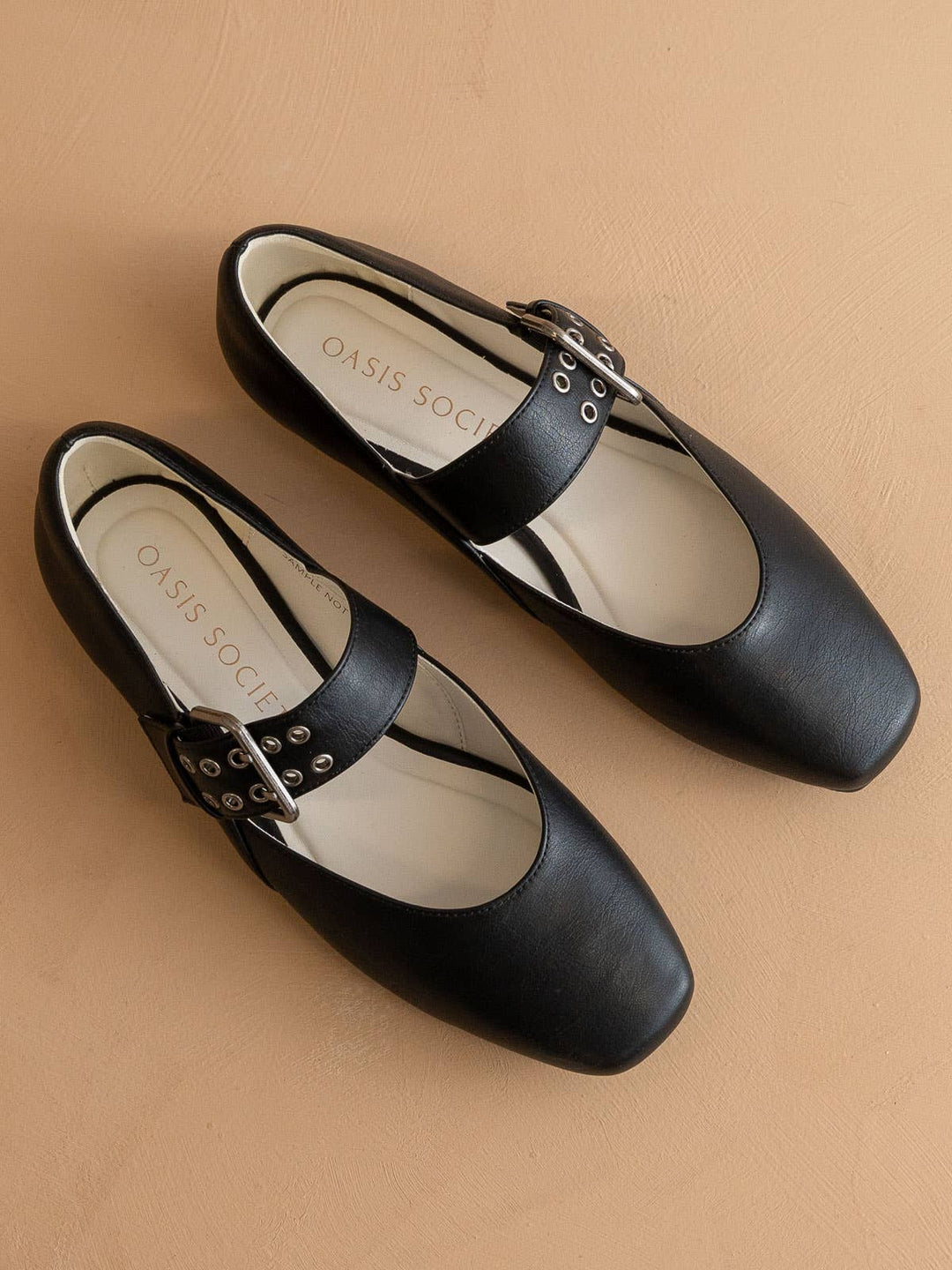 The Soho | Black Ballet Flat with Buckle