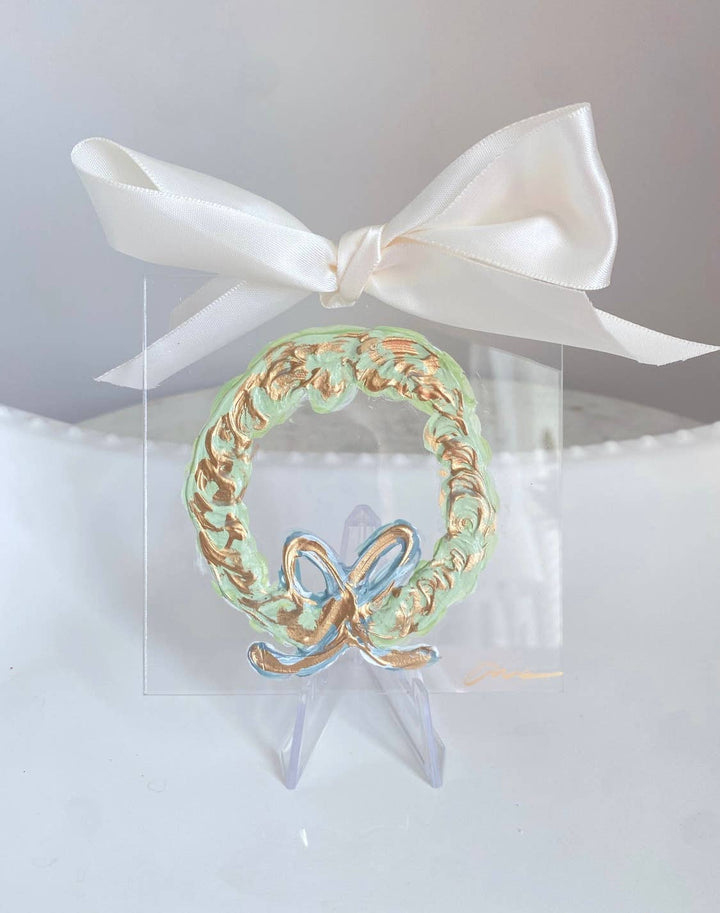 Anna Walding Art - Hand Painted Wreath Acrylic Ornament