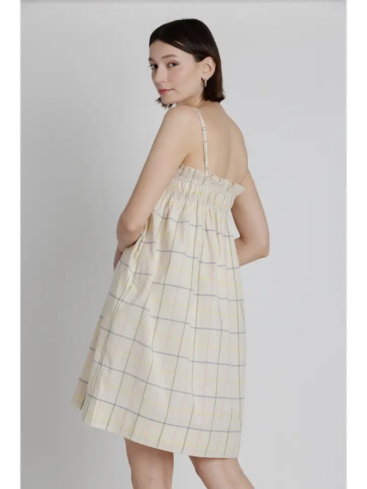 Grid Print Mini Dress