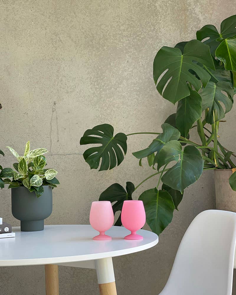 Porter Green - Flamingo + Lotus | Stemm | Silicone Unbreakable Wine Glasses