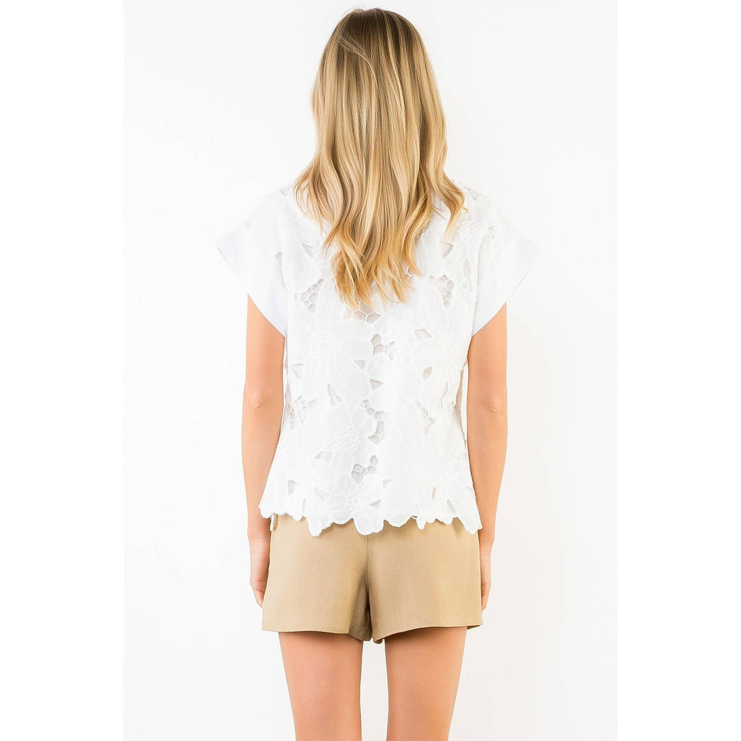 Eyelet Embroidered Top