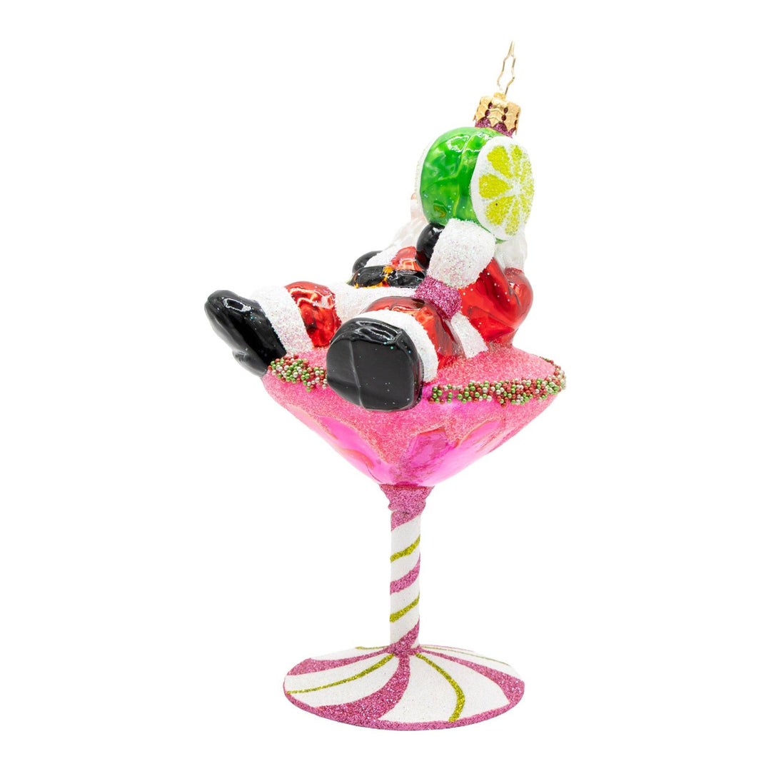 Holiday Glass Ornament – Santa's Christmas Cosmo