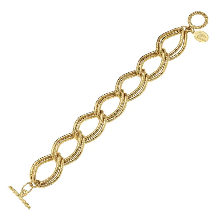 Susan Shaw Gold Double Link Bracelet