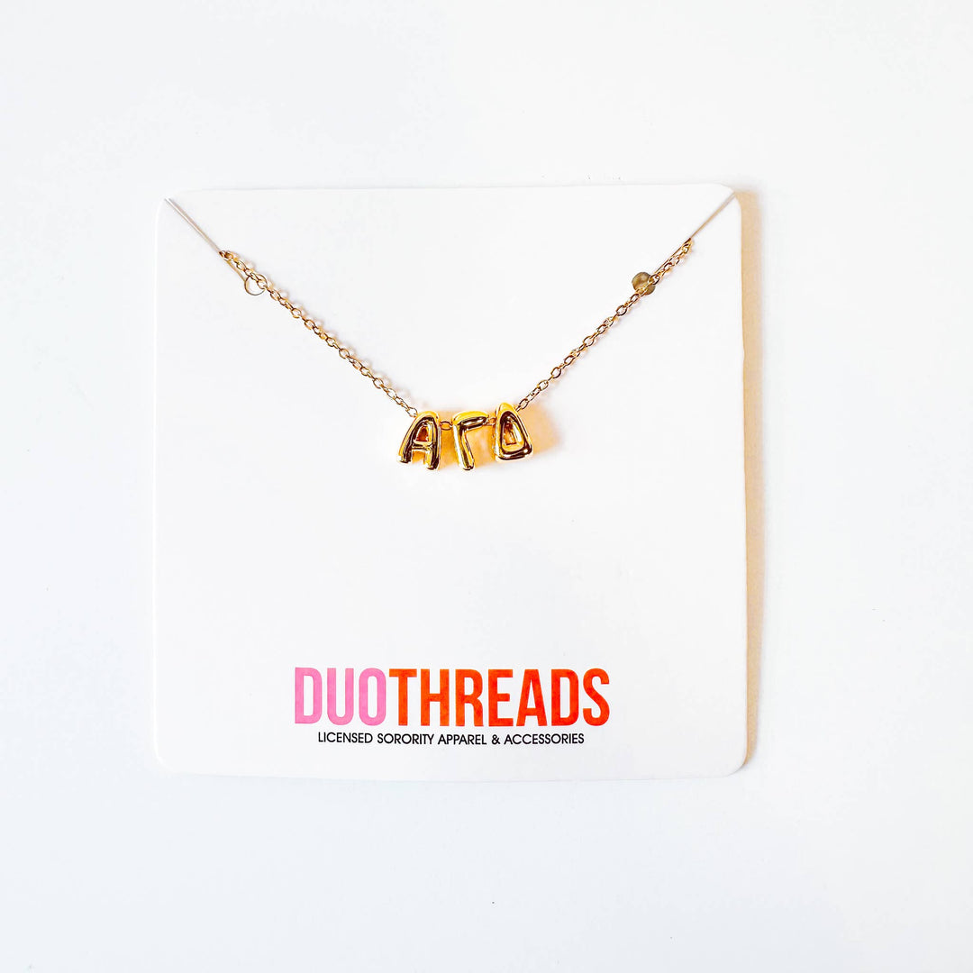 Sorority Bubbe Letter Necklace