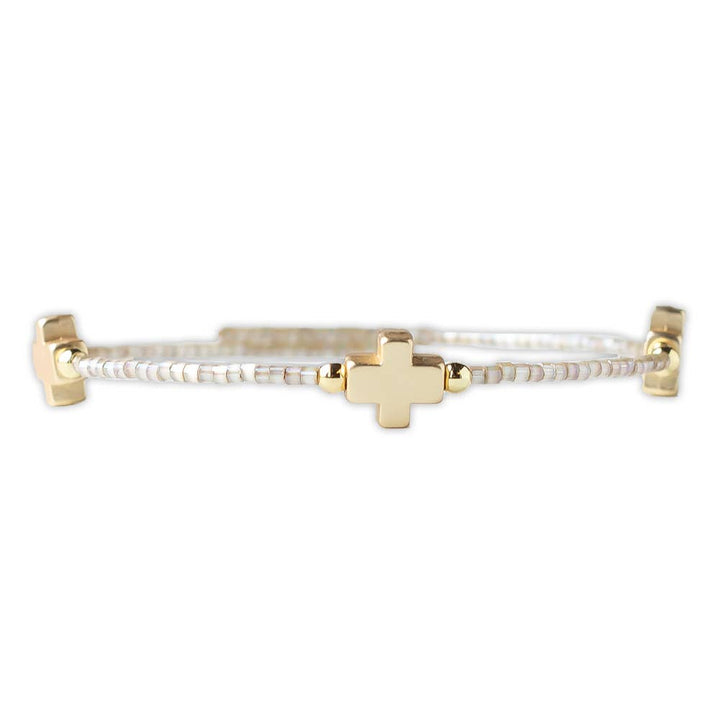 Lenny & Eva Faithful Cross Bangle-Smoky Quartz