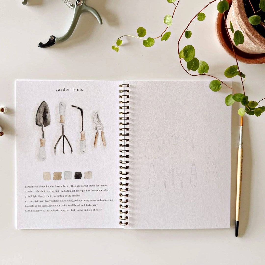 Garden watercolor workbook