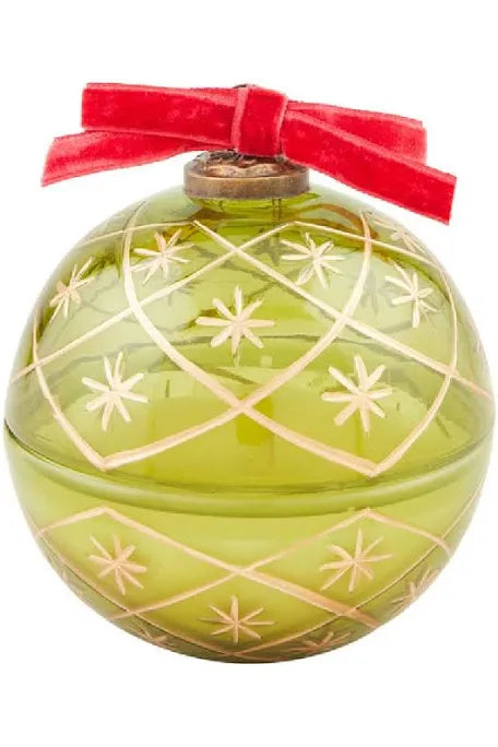 Green Glass Ornament Candles