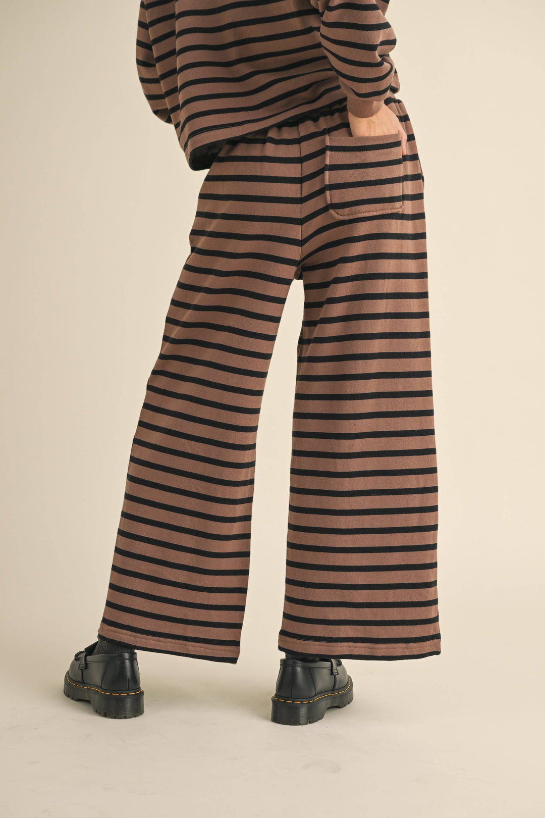 Striped Pattern Straight Leg Pants