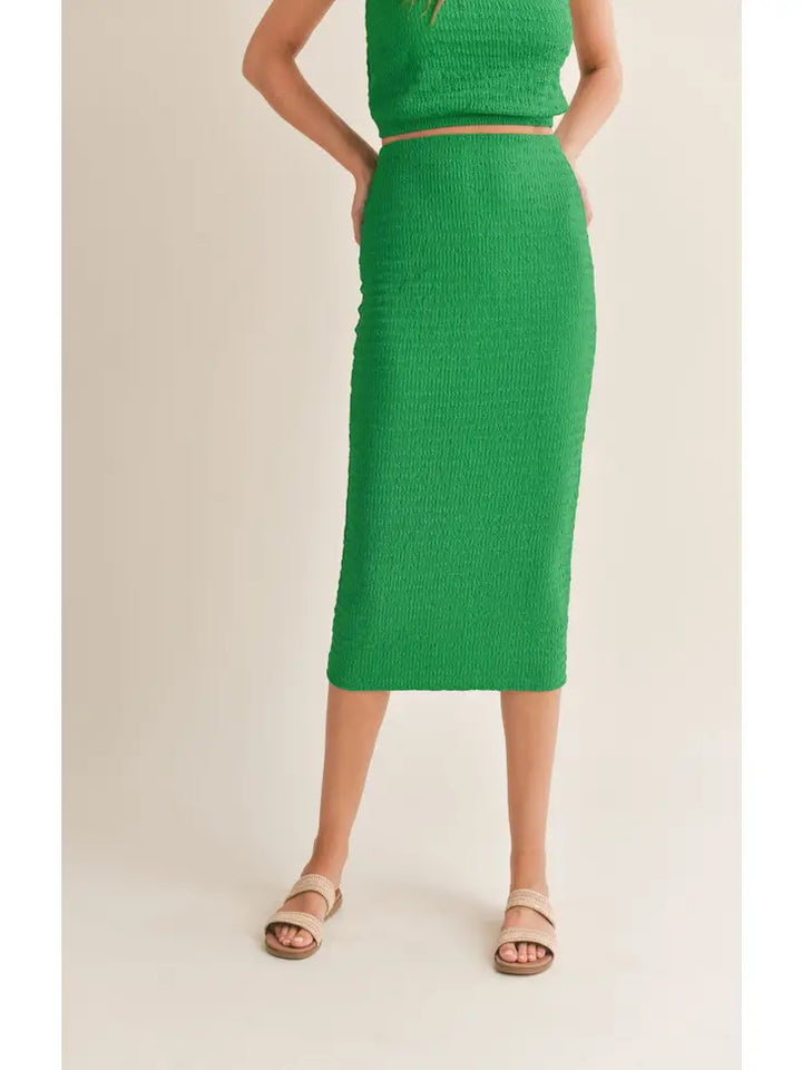 So Fresh Textured Midi Skirt