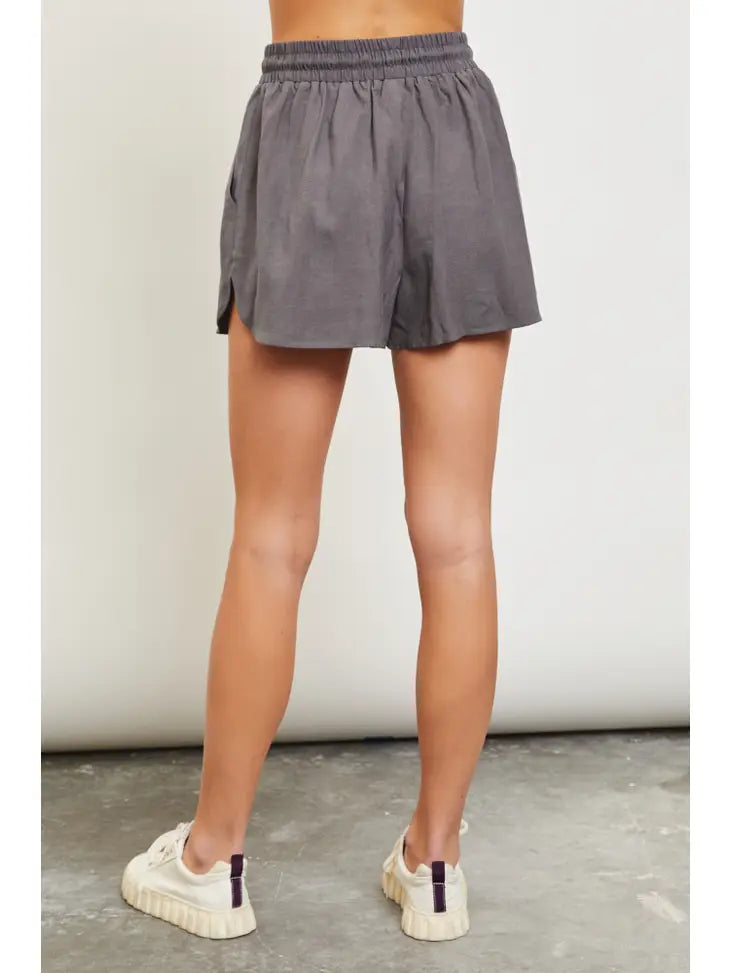 Waist Elastic Linen Shorts