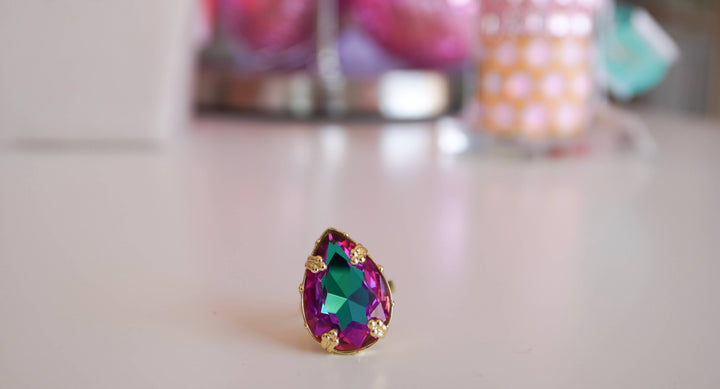 Vixen Adjustable Statement Ring in Mystic Peacock