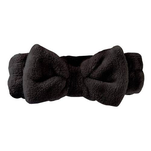Bella Sleep + Spa - Plush Bow Spa Headband - Black: Black