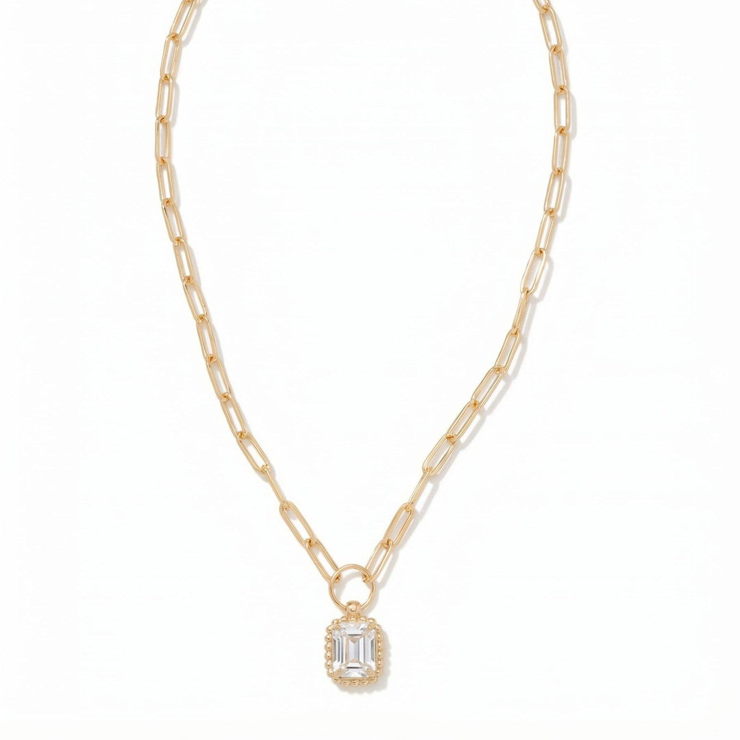Octavia Scalloped Pendant Necklace - NGA1BGCRY