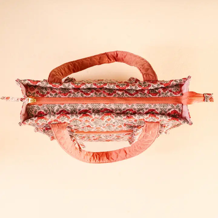 The Everyday Quilted Tote Bag-Everbloom Dusty Rose