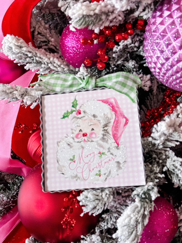 Mini Pink Santa Print