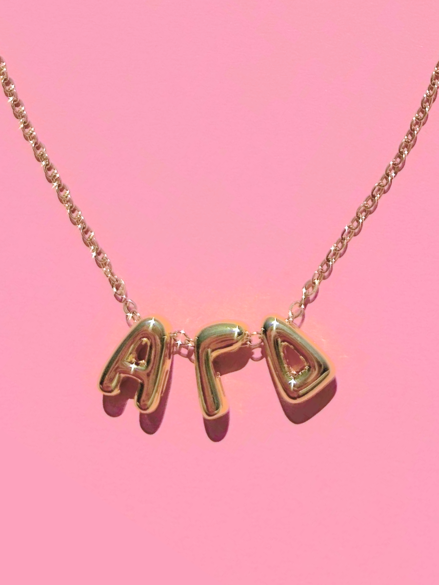 Sorority Bubbe Letter Necklace