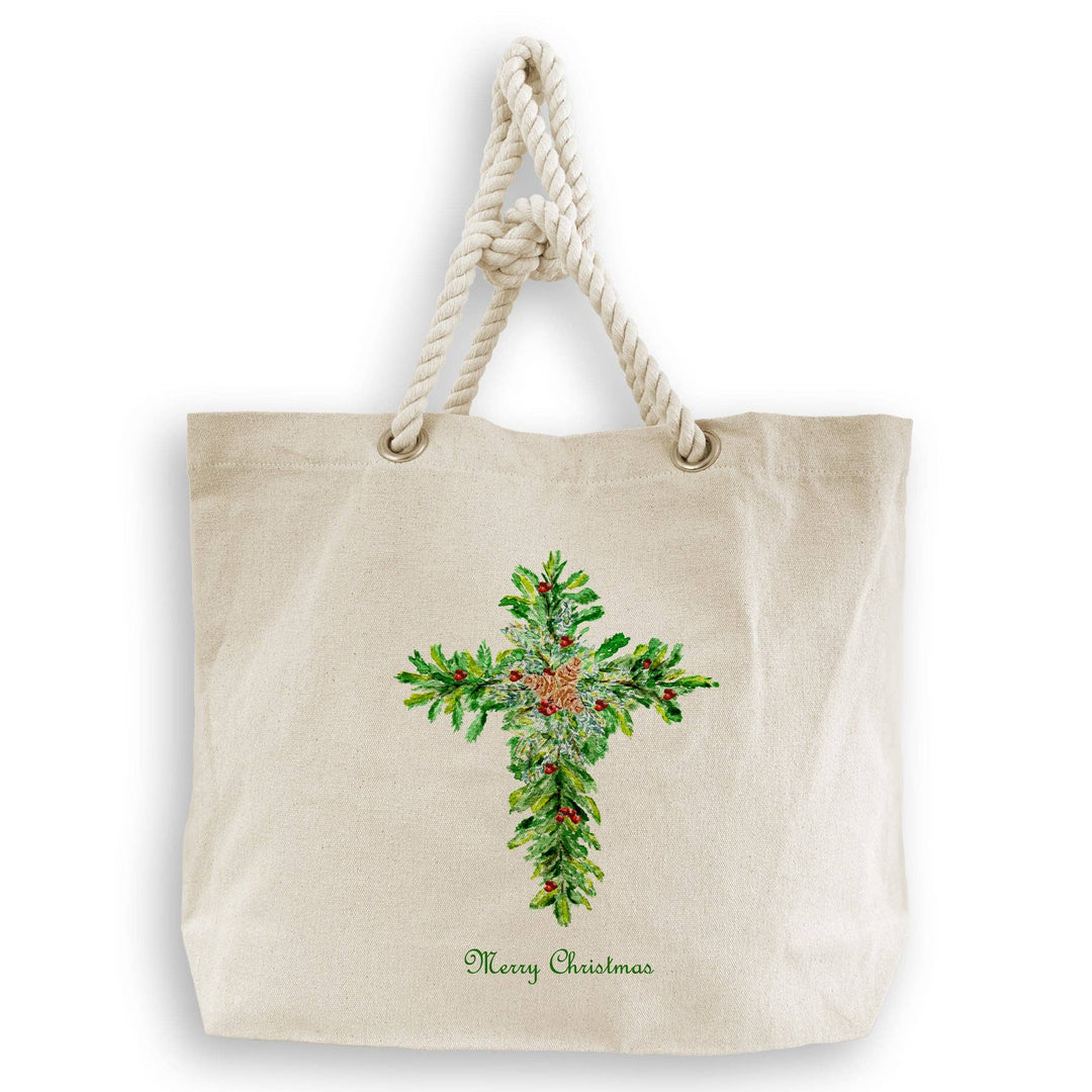 Christmas Cross with Red Berries Towel