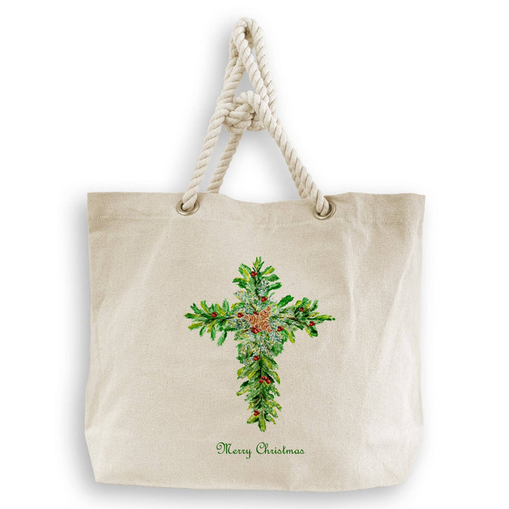 Christmas Cross with Red Berries Towel