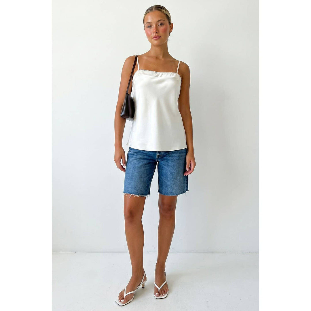 Scallop Trim Satin Cami