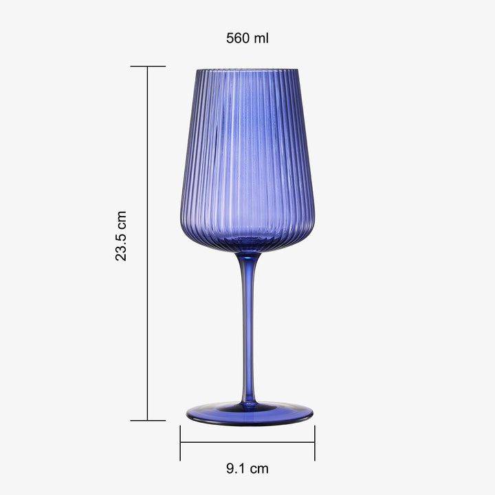 Ribbed Bright Colored Wine Glass