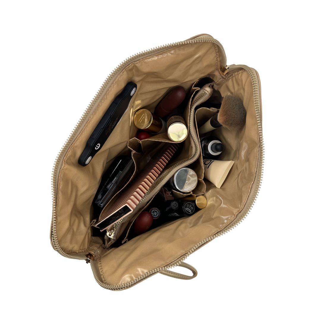 PurseN Litt Makeup Case - Nude & Gold