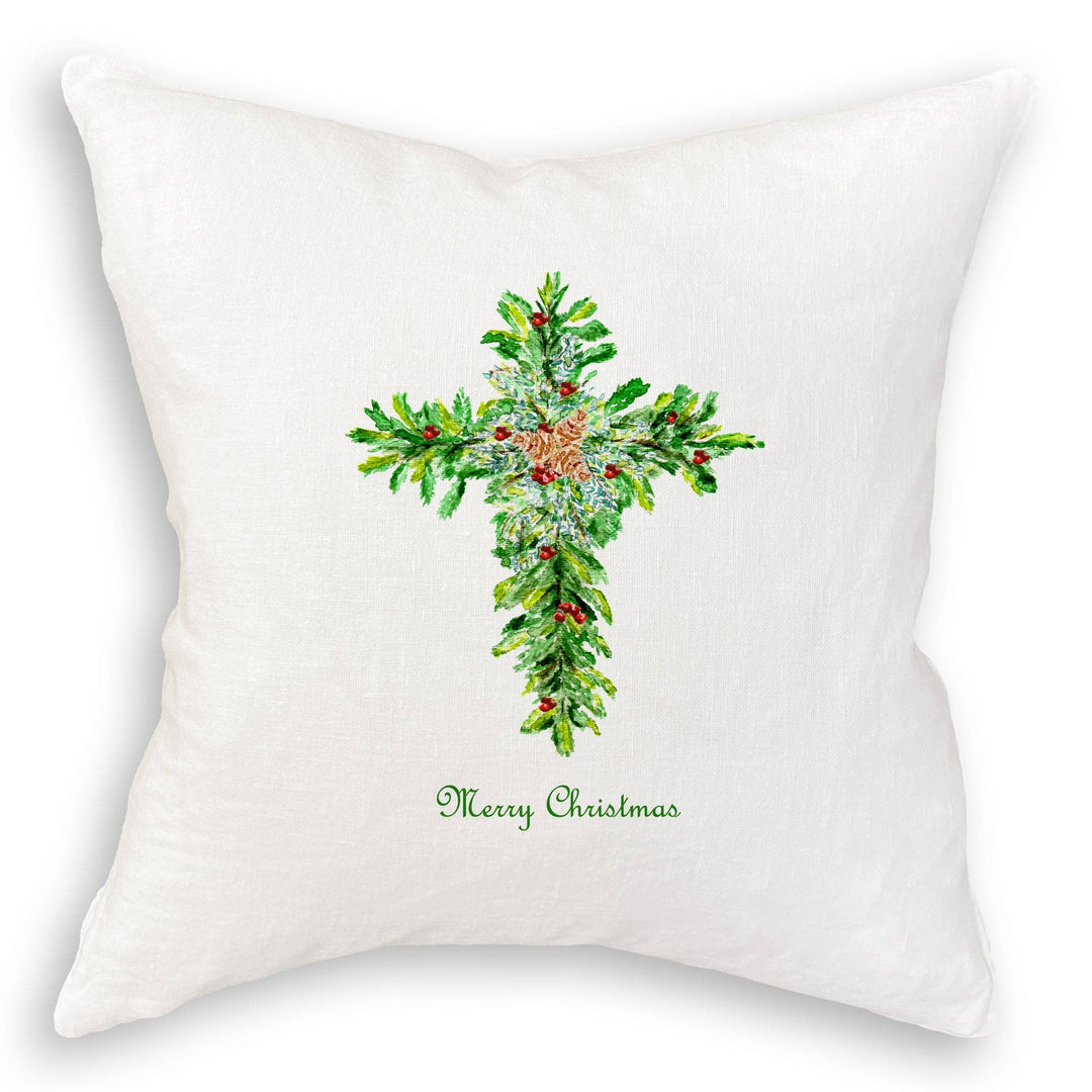 Christmas Cross with Red Berries Towel