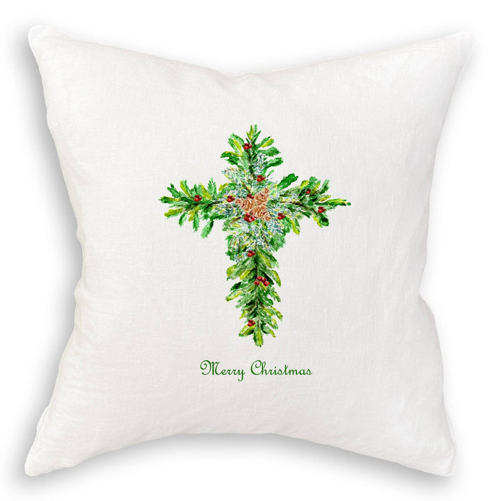 Christmas Cross with Red Berries Towel