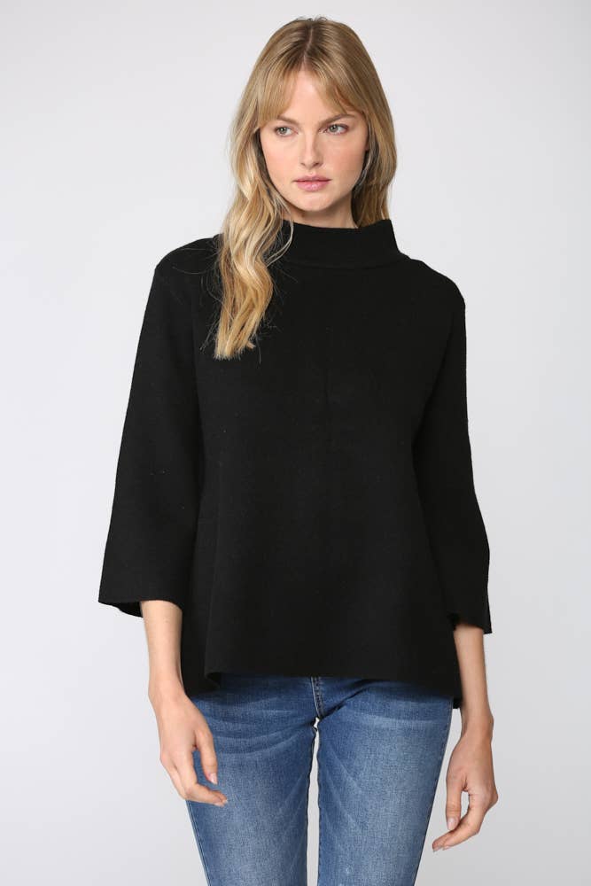 Mock Neck Pull Over Sweater/Bell Sleeve