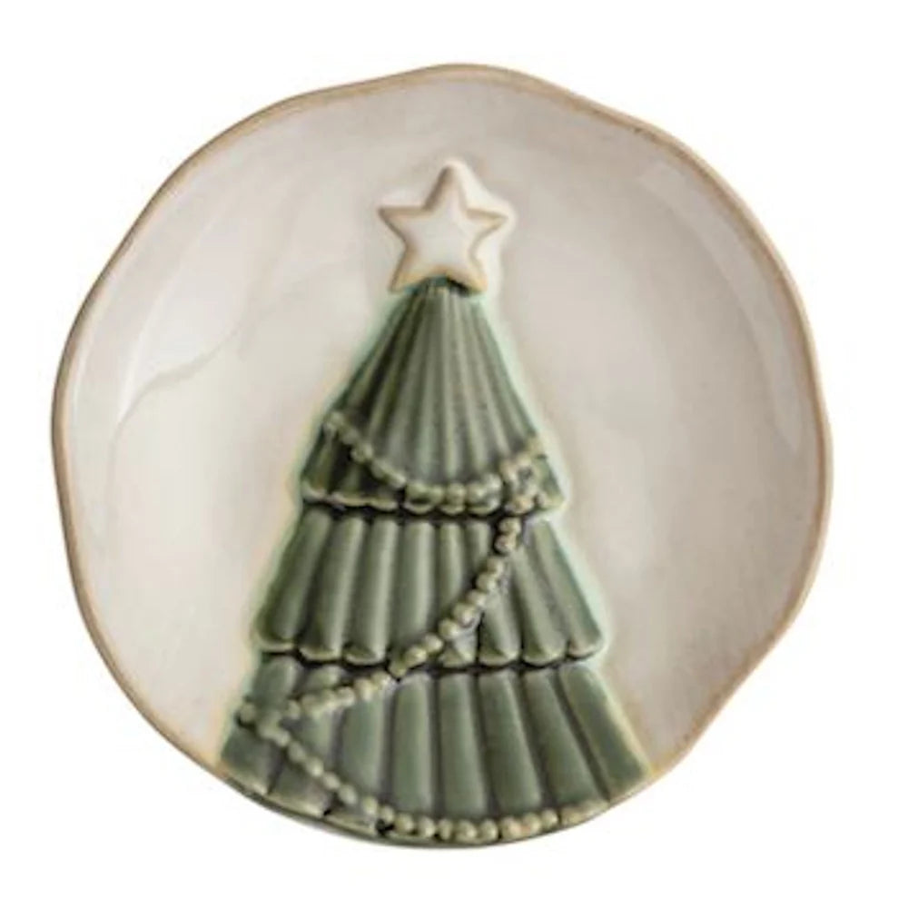 White Christmas Tidbit Plates