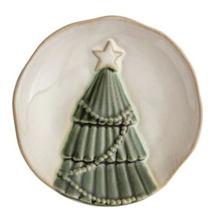 White Christmas Tidbit Plates