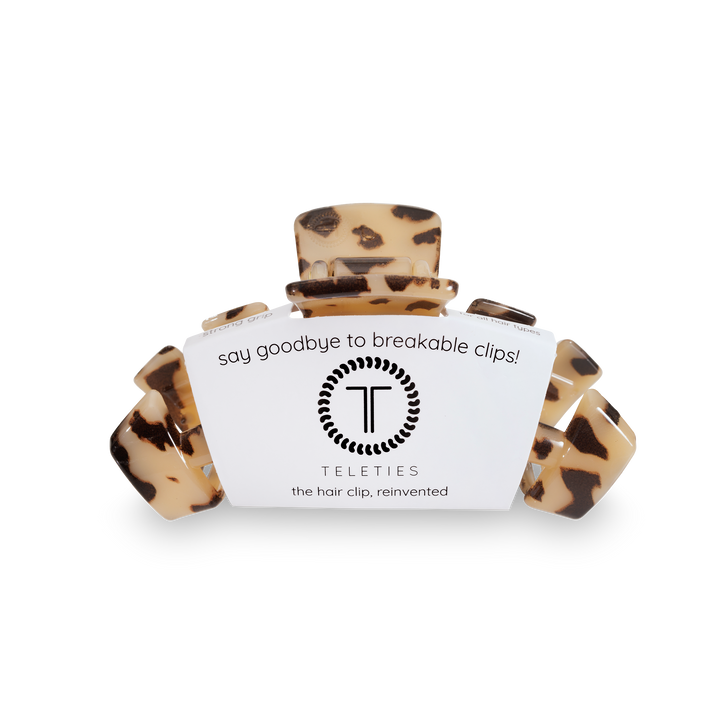 TELETIES - Classic Hair Clip | Medium | Blonde Tortoise