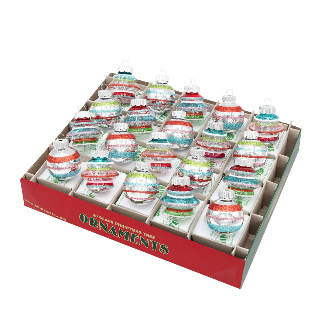 Holiday Glass Ornament – FESTIVE FETE 20 COUNT 1.25" SHAPES