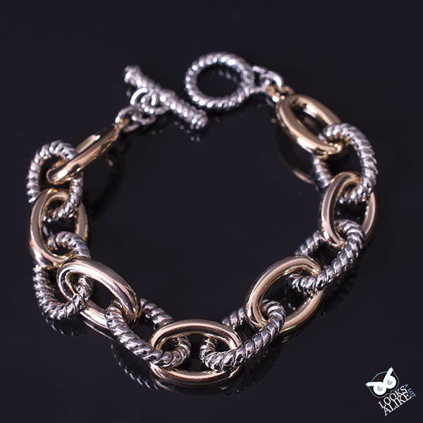 Two Tone Link Toggle Bracelet