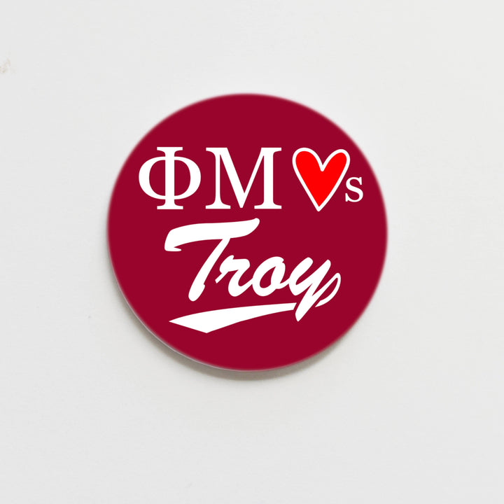 Good Vibez Collegiate - Troy University Phi Mu Game Day Button