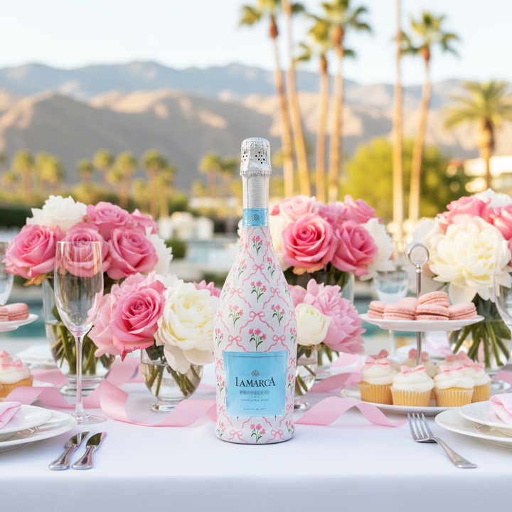 Beau Bottles - Beau Bottle Pink Bows and Blossoms - Prosecco Collection