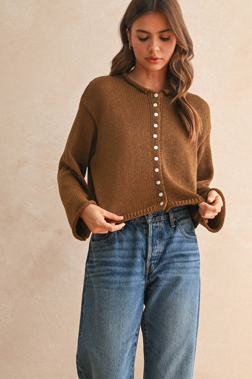 Light Weight Button Front Cardigan