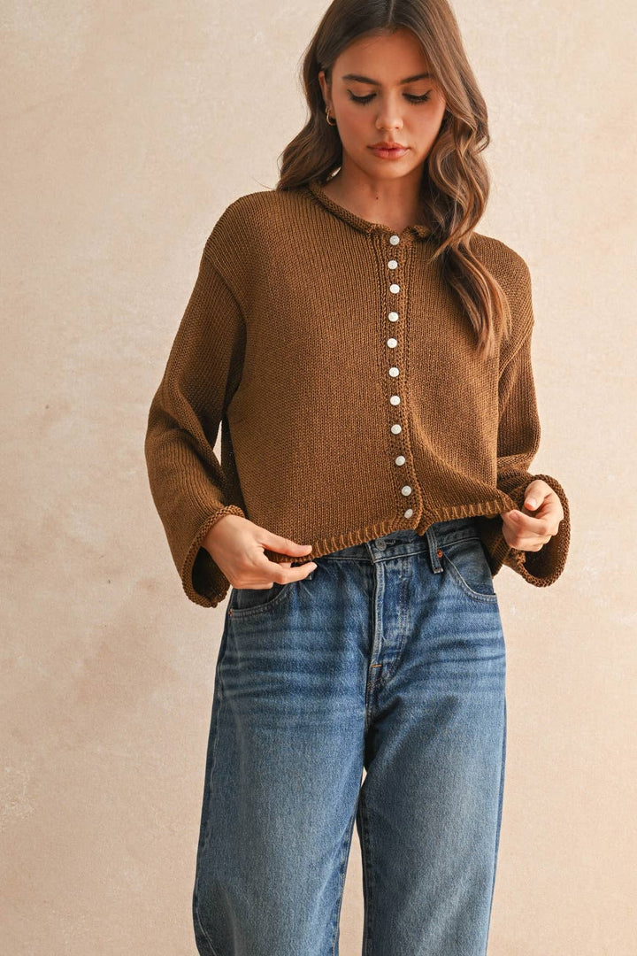 Light Weight Button Front Cardigan